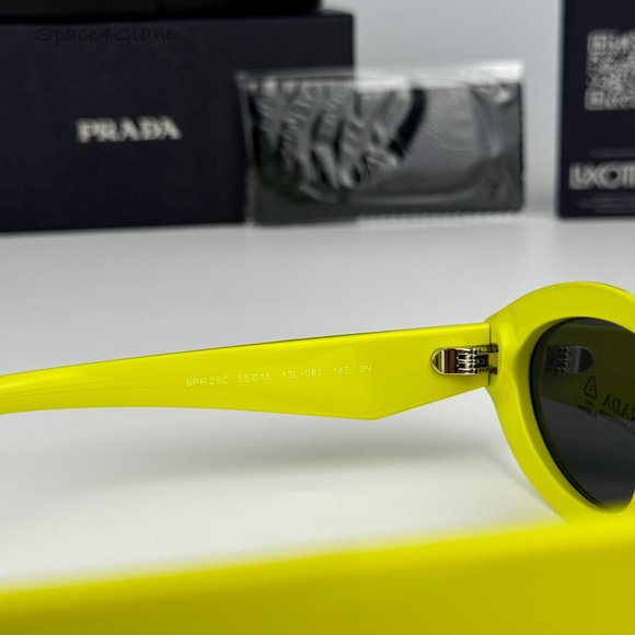 NEW Prada PR26ZS 13L08Z Cedar Dark Grey Oval Unisex Sunglasses - Picture 6 of 12